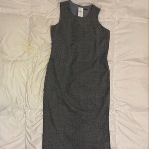 J McLaughlin Womens Dress Size 6 Gray Solid Sheath Knee Length Sleeveless NWT